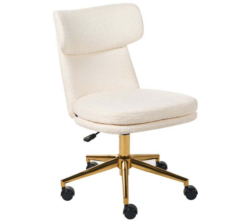 Chaise De Bureau Granby Bouclé Blanc Cassé