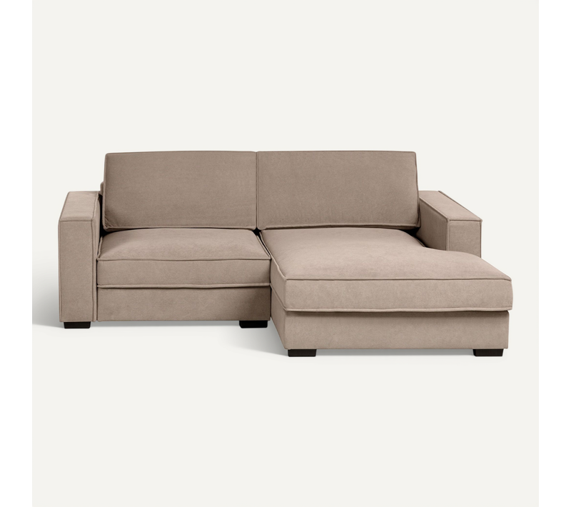 Canapé D'angle Kolding Tissu Taupe Côté Gauche