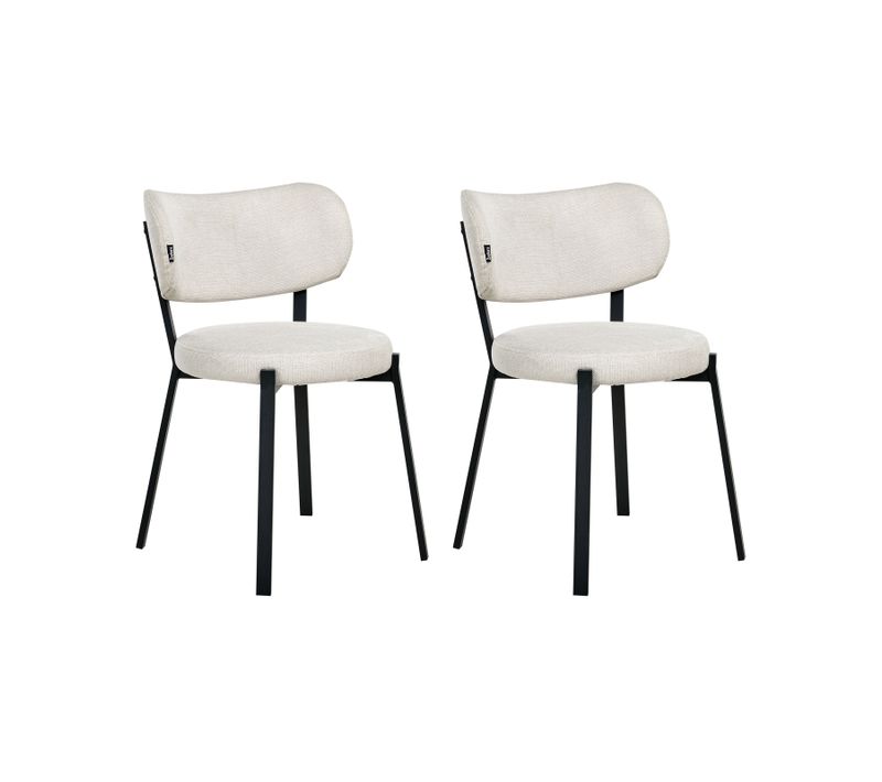 Lot De 2 Chaises De Salle à Manger Bronte Tissu Beige Clair