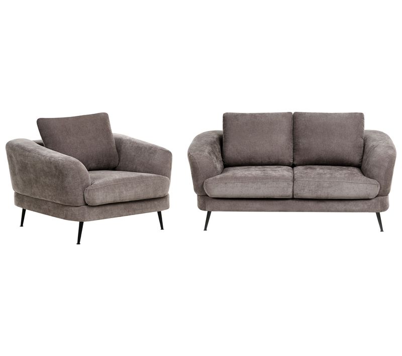 Ensemble De Salon 3 Places Kjaer Tissu Chenille Taupe