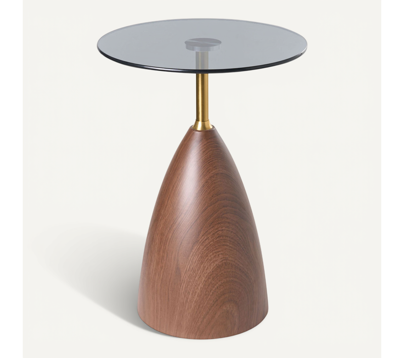 Table D'appoint Wallis Verre De Sécurité Marron/noir