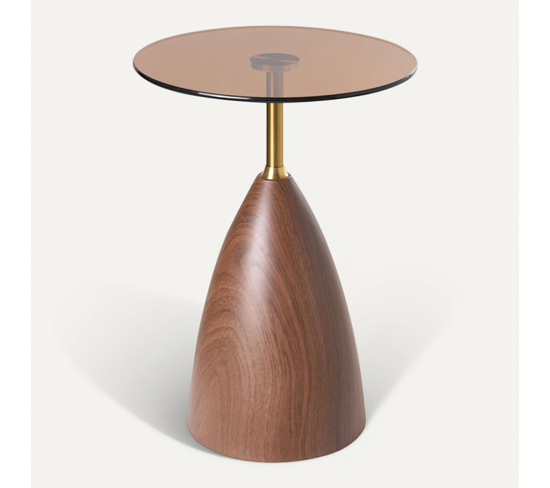 Table D'appoint Wallis Verre De Sécurité Marron