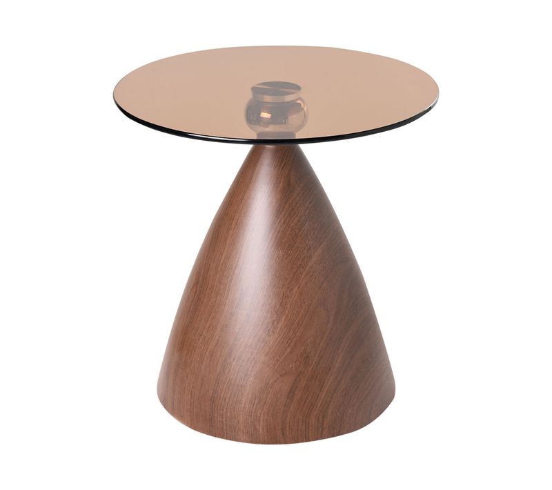 Table D'appoint Corella Verre De Sécurité Marron