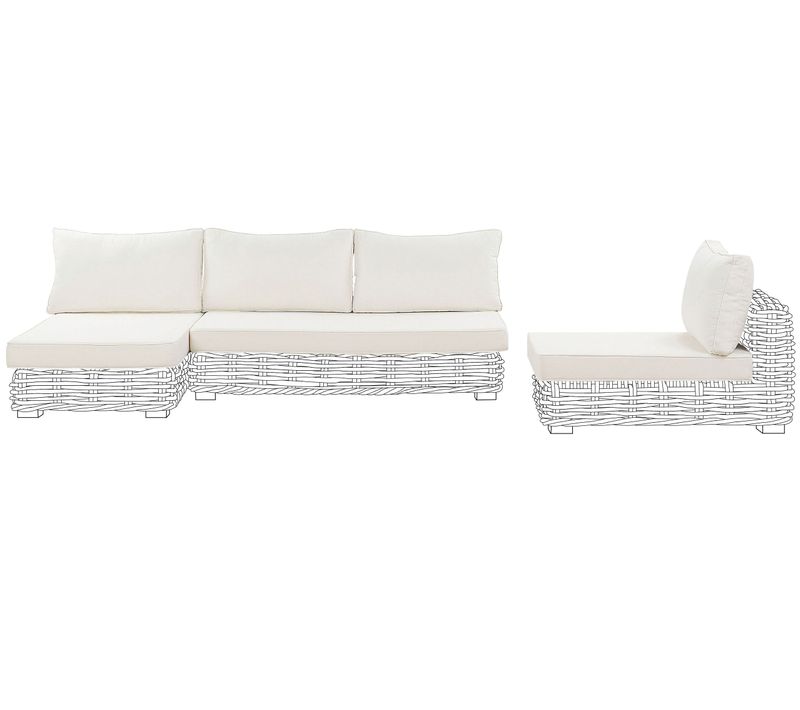 Ensemble De Housses De Coussins D'extérieur Varallo Blanc Cassé