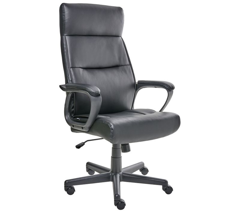 Fauteuil De Bureau Guru Cuir Pu Noir