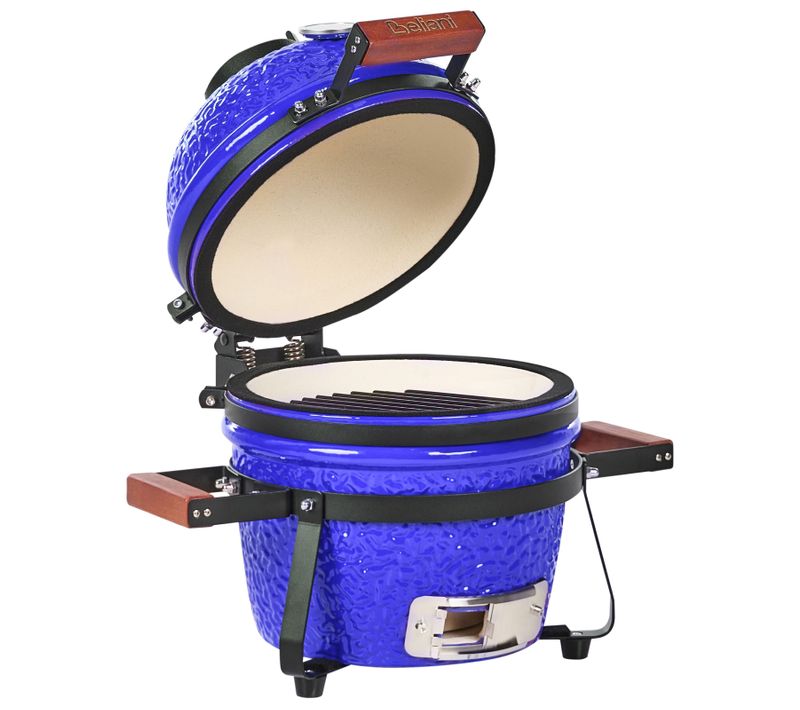 Mini Barbecue Au Charbon De Bois Kamado Céramique Bleu