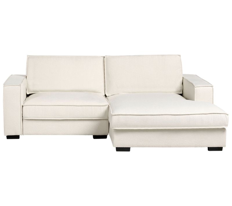 Canapé D'angle Kolding Bouclé Beige Clair Côté Gauche
