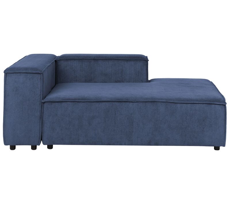 Méridienne Côté Gauche Ardal Velours Côtelé Bleu Foncé