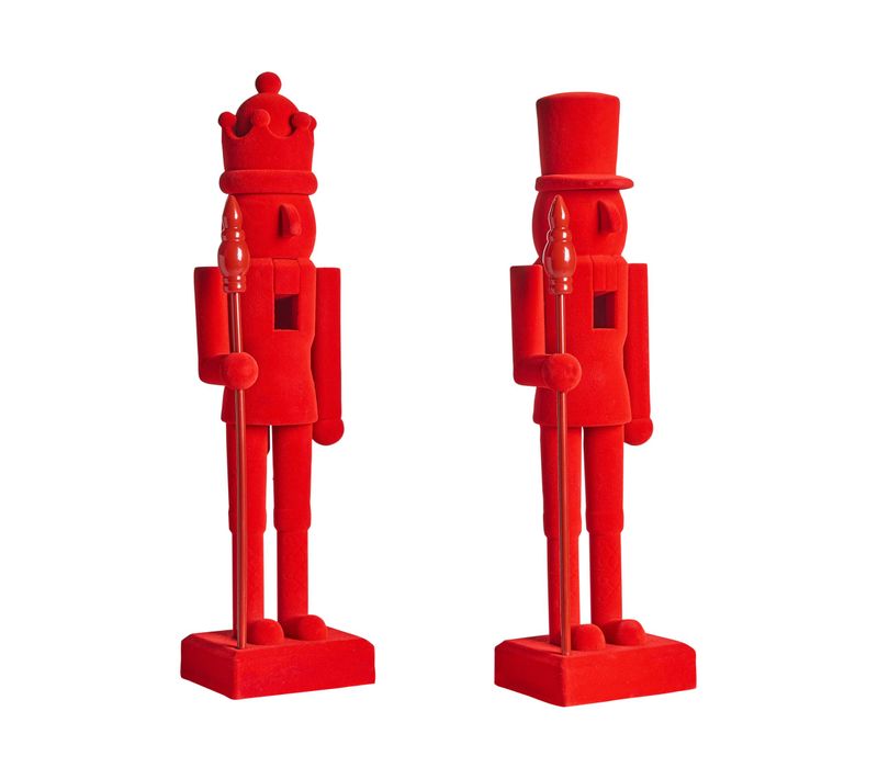 Lot De 2 Figurines Flatey Casse-noisette 40 Cm Rouge