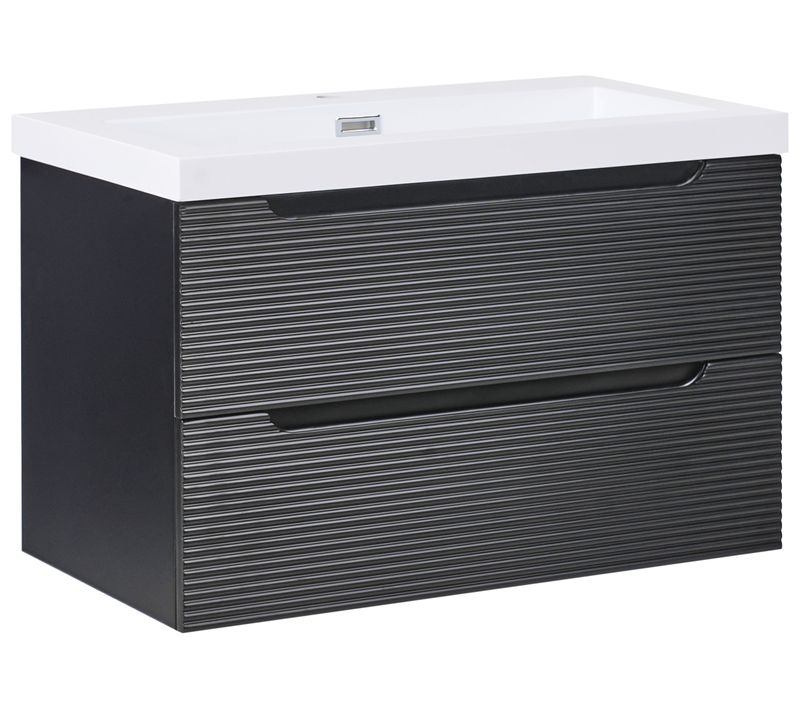 Meuble-lavabo Mural Avec Vasque Makana Noir