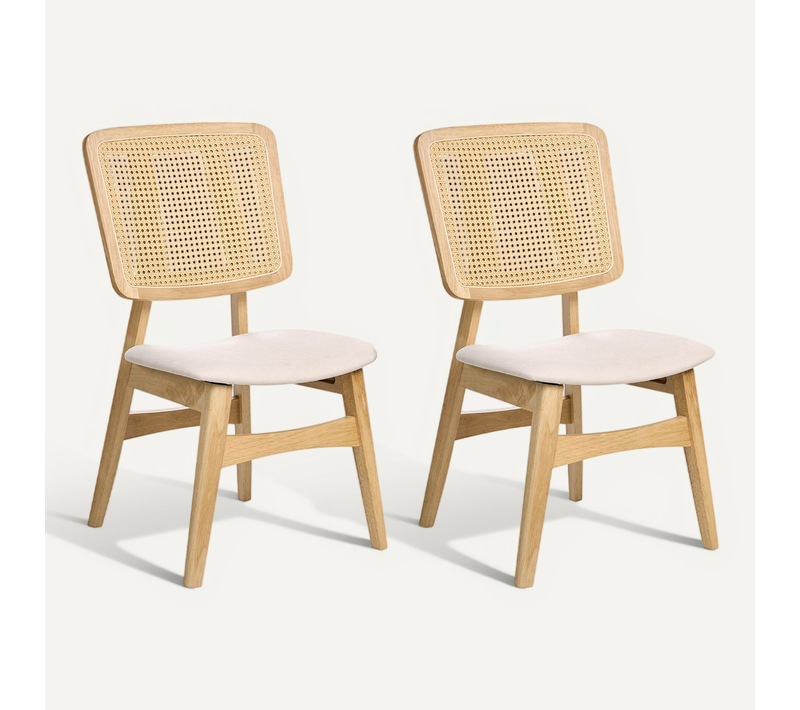 Lot De 2 Chaises De Salle à Manger Alcova Bois Marron Clair