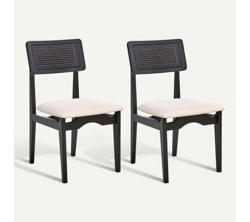 Lot De 2 Chaises De Salle à Manger Rubonia Bois Noir