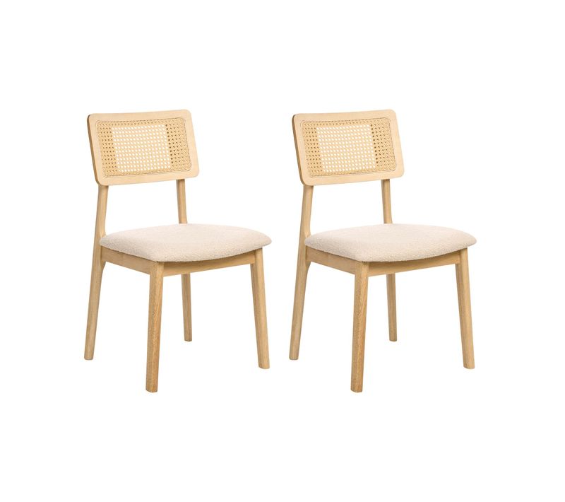 Lot De 2 Chaises De Salle à Manger Embar Bois Marron Clair