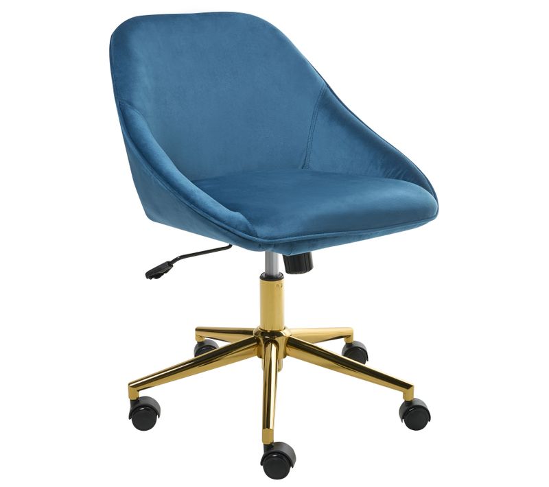 Chaise De Bureau Bardsdale Velours Bleu Marine