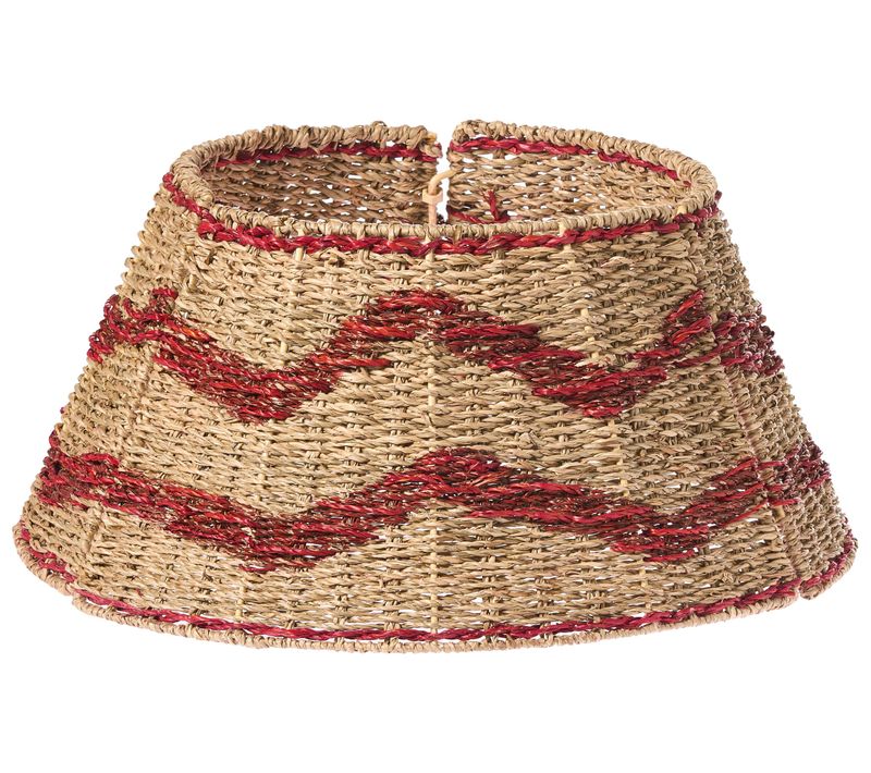 Jupe De Sapin De Noël Hiver Herbier Marin Rouge 51 Cm