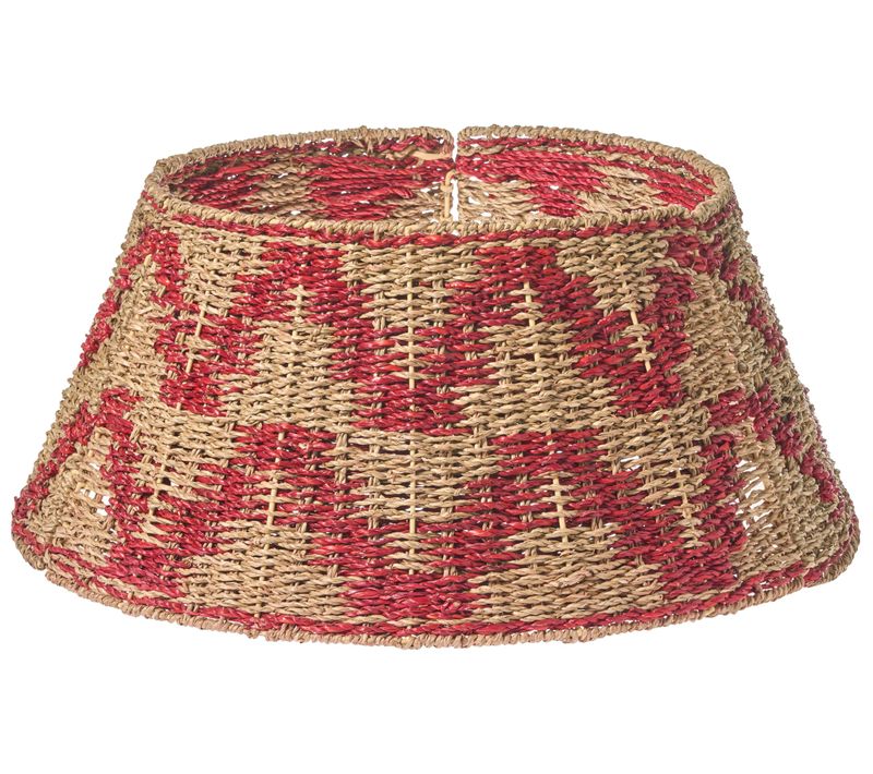 Jupe De Sapin De Noël Glace Herbier Marin Rouge 60 Cm