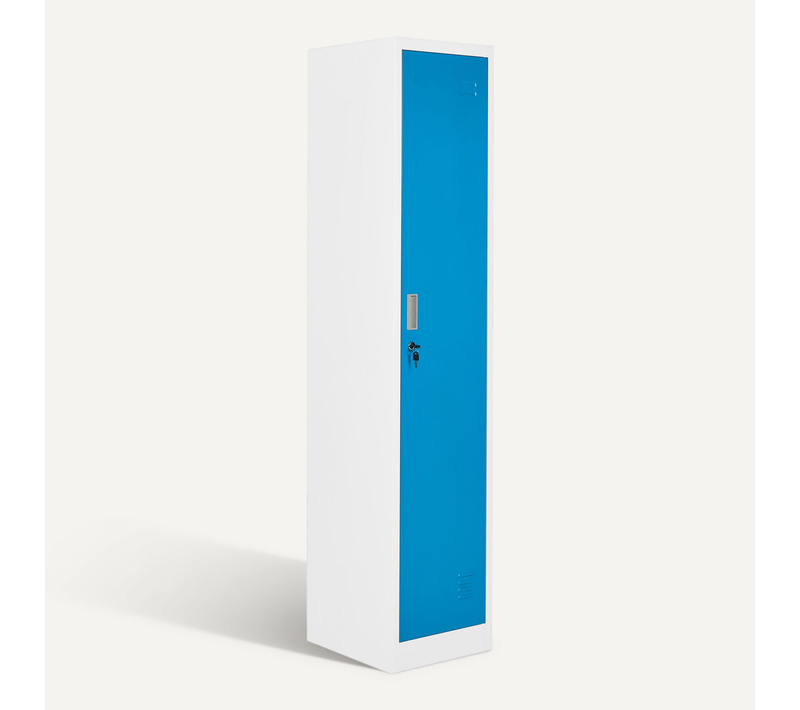 Casier Vestiaire à Porte Simple Athlete Métal Blanc/bleu