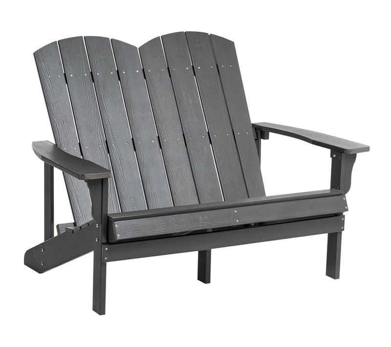 Banc De Jardin Adirondack 125 Cm Gris Foncé