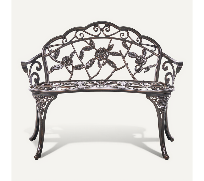 Banc De Jardin Piura 88 Cm Métal Marron Foncé