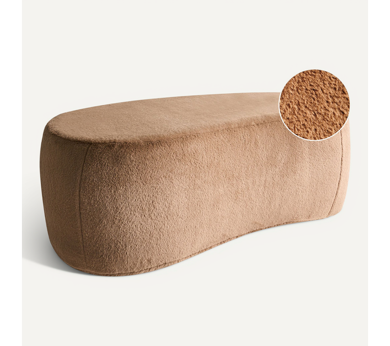 Pouf Bayard Fourrure Synthétique Marron Clair