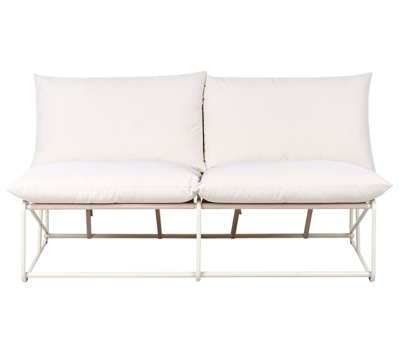 Canapé De Jardin 2 Places Pico Métal Beige Clair