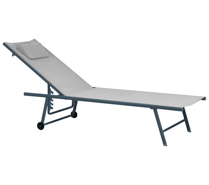 Lot De 2 Transats Soroni Métal Gris Clair