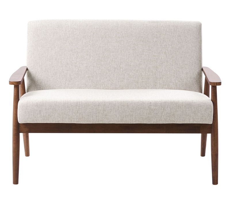 Canapé 2 Places Esrum Tissu Marron Foncé/gris