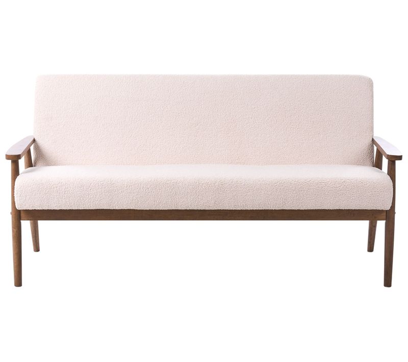 Canapé 3 Places Esrum Bouclé Marron Foncé/beige