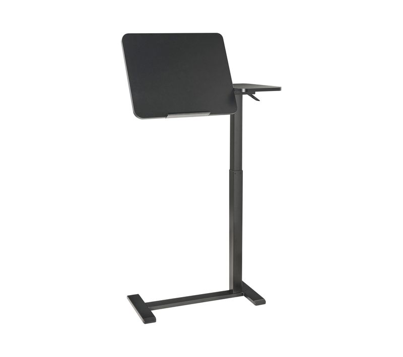 Bureau Réglable Manuellement En Hauteur Pour Ordinateur Portable Schola Noir 70 Cm 40 Cm