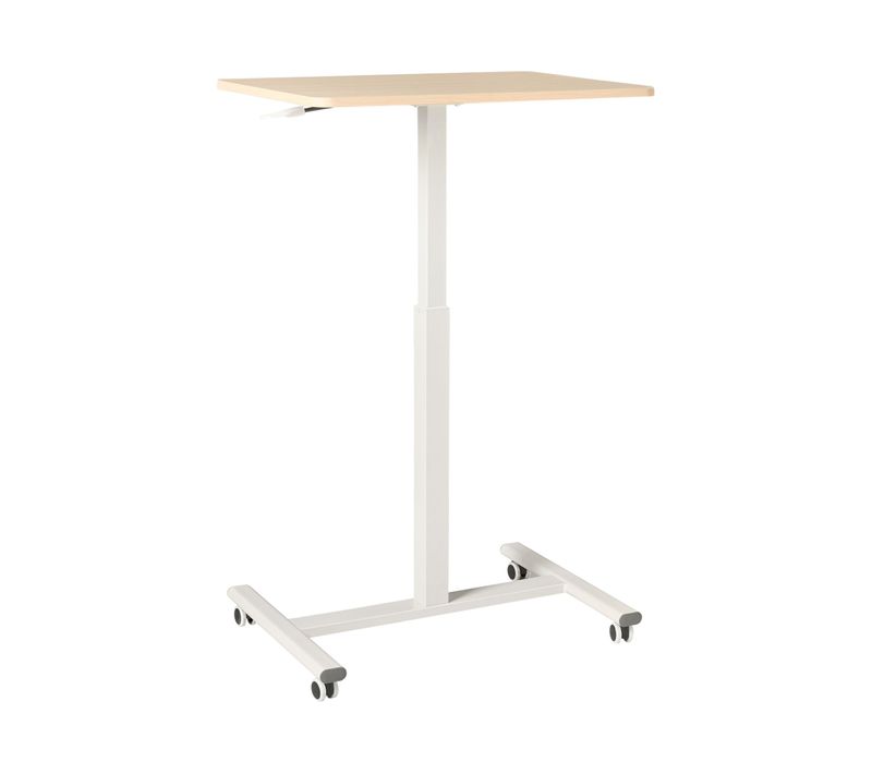 Bureau Réglable Manuellement En Hauteur Pour Ordinateur Portable Marron Clair/blanc  48 x 65 cm