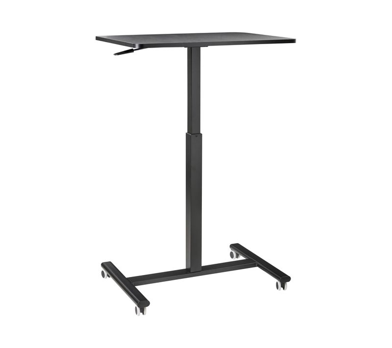 Bureau Réglable Manuellement En Hauteur Pour Ordinateur Portable Academia Noir 65 Cm 48 Cm