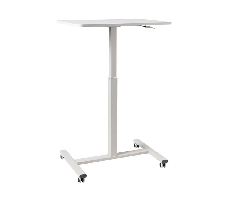 Bureau Réglable Manuellement En Hauteur Pour Ordinateur Portable Academia Blanc 65 Cm 48 Cm
