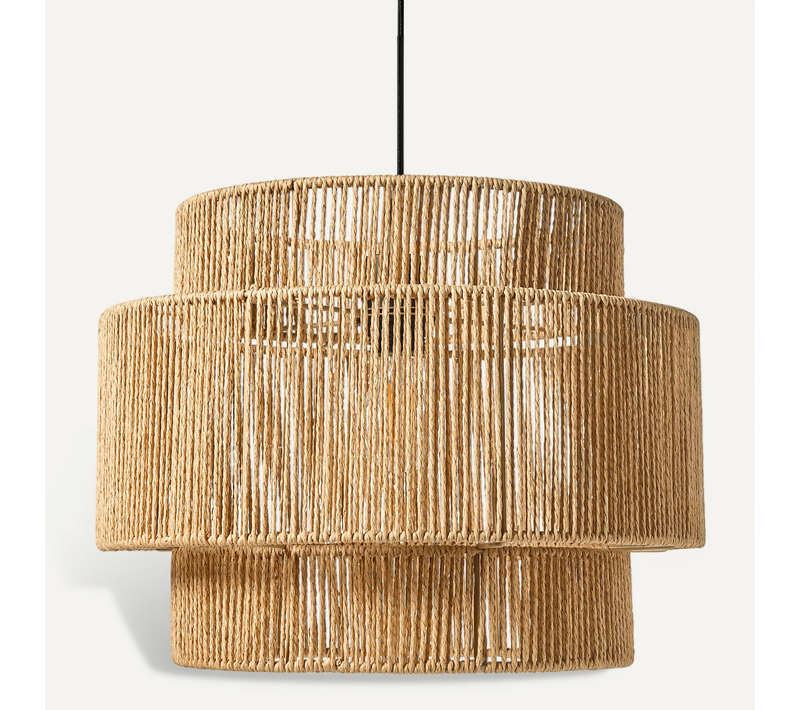 Lampe Suspension Wokiro Corde En Papier Naturel