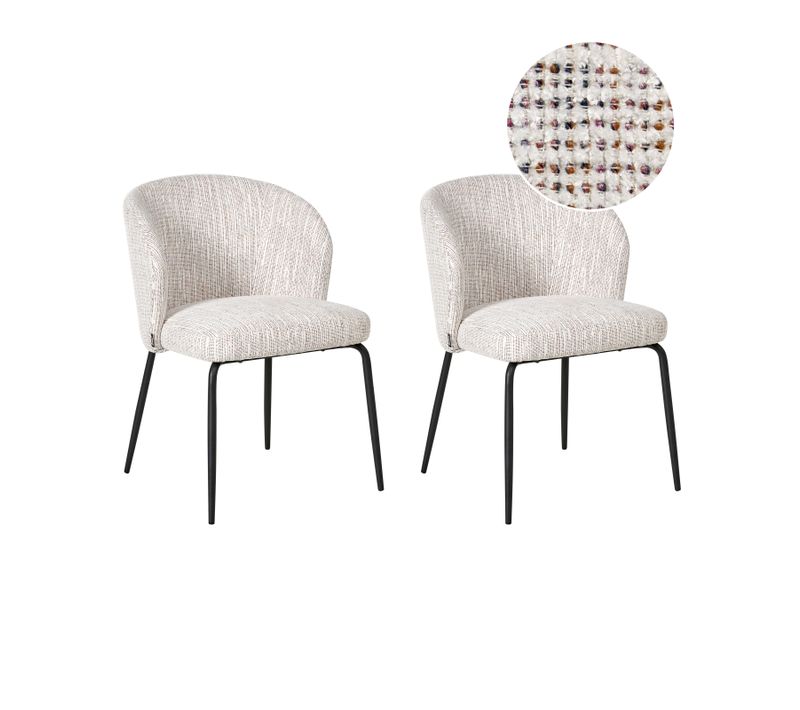 Lot De 2 Chaises De Salle à Manger Zana Tissu Multicolore