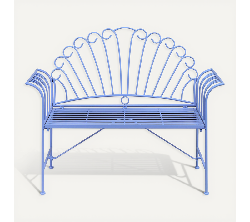 Banc De Jardin Cavinia 125 Cm Métal Bleu Clair