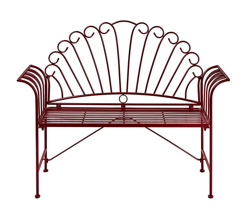 Banc De Jardin Cavinia 125 Cm Métal Rouge Bordeaux