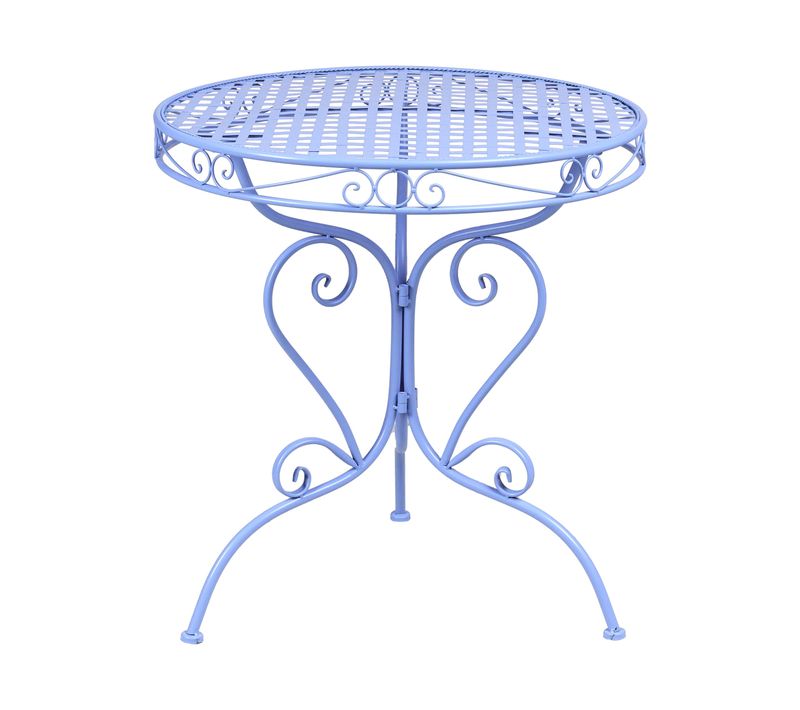 Table Bistrot Albinia 70 Cm 70 Cm Métal Bleu