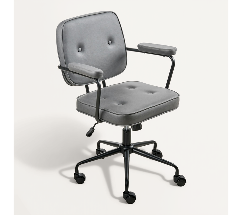 Chaise De Bureau Pawnee Velours Gris