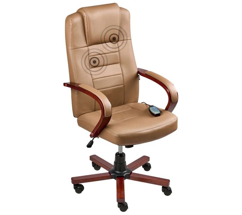 Fauteuil Massant Diamond Avec Fonction Chauffante Cuir Marron Clair