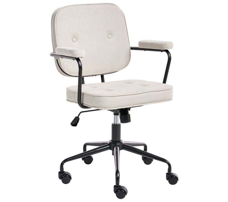 Chaise De Bureau Pawnee Velours Beige Clair