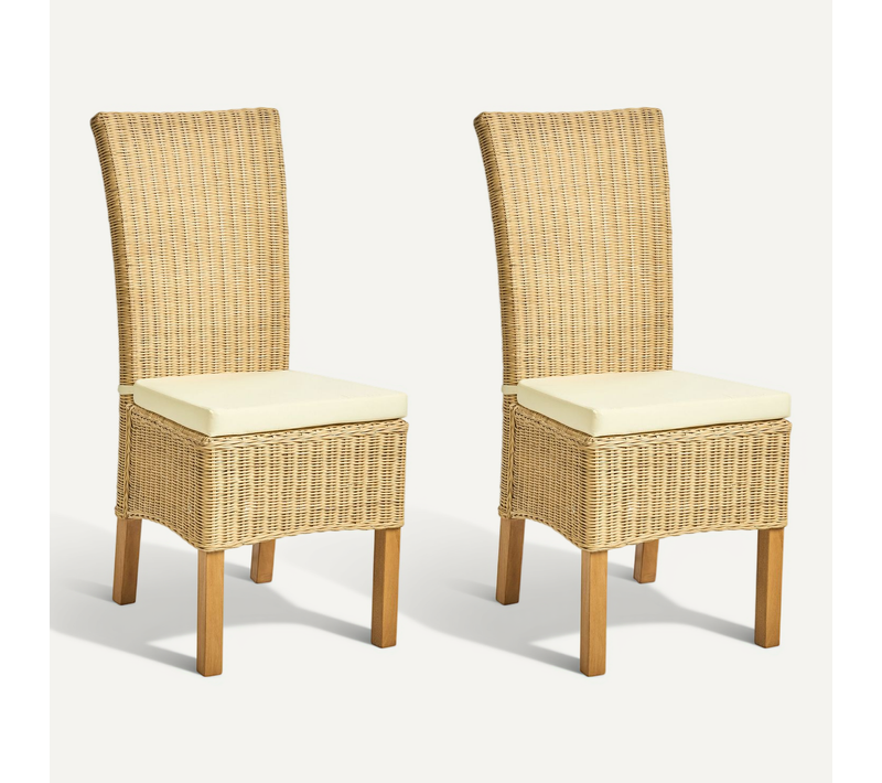 Lot De 2 Chaises De Salle à Manger Andes Rotin Naturel