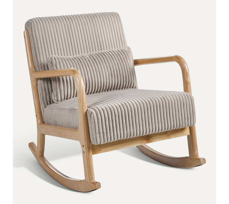 Fauteuil à Bascule Sorsele Velours Côtelé Beige