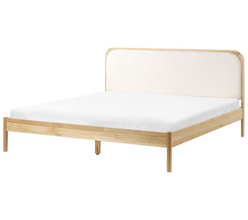 Lit Avec Sommier Bois De Pin Dosches 180 X 200 Cm Marron Clair