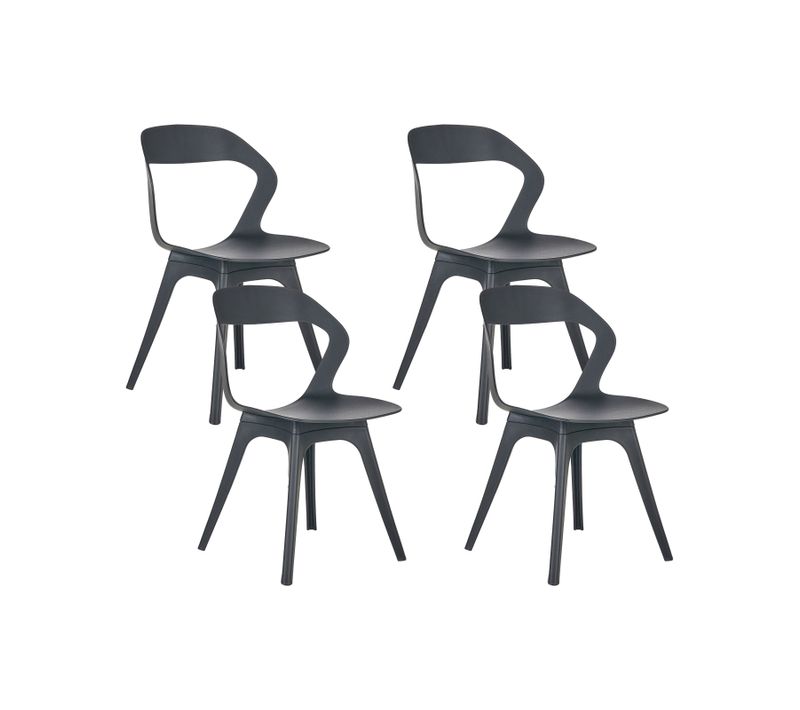 Lot De 4 Chaises De Jardin Lachania Noir