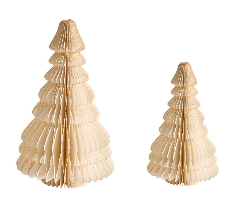 Lot De 2 Figurines Skjoma Arbre De Noël 15/20 Cm Beige