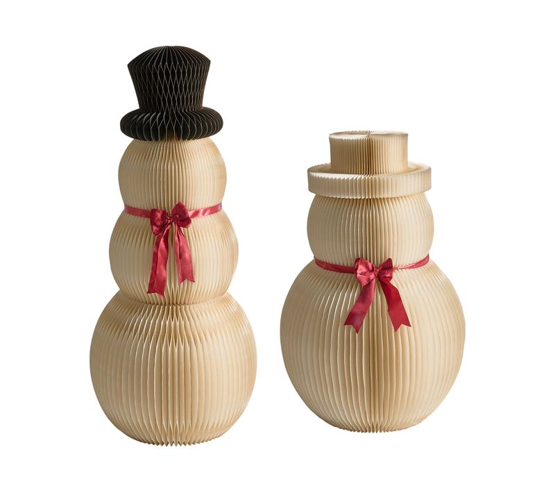 Lot De 2 Décorations De Noël Klaralven Bonhomme De Neige 90/124 Cm Beige