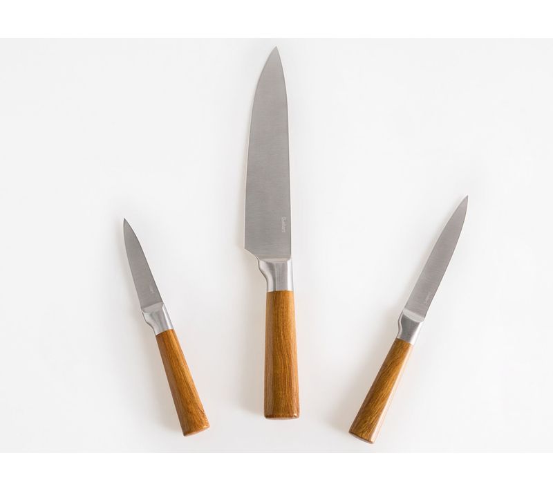 Lot De 3 Couteaux Tochigi Marron