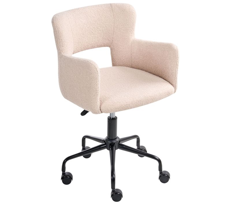 Chaise De Bureau Sanilac Bouclé Beige
