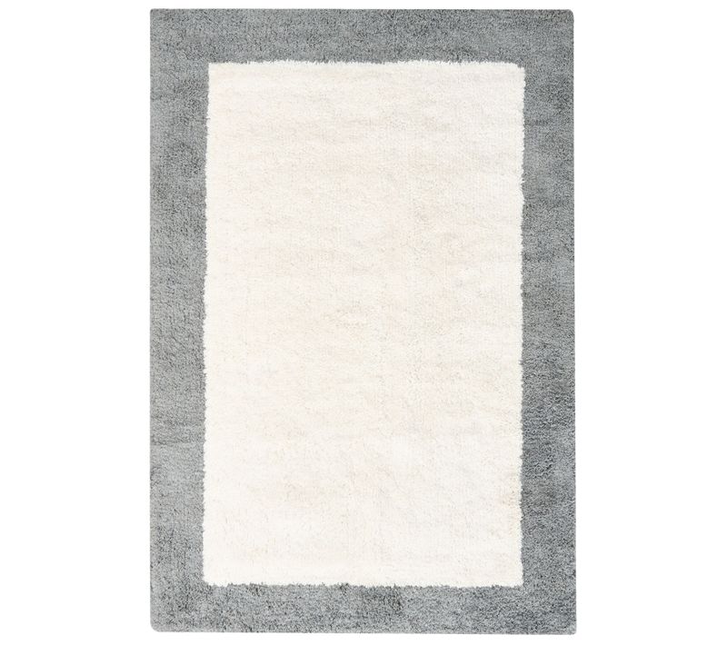 Tapis De Bain Kabri Gris/beige 60 X 90 Cm Coton