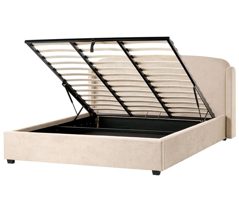 Lit Ottoman Tissu Bernay 180 X 200 Cm Taupe